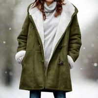 Adelaida | Warmer und Stilvoller Fleece Mantel – Grün