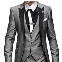 Herren Hochzeitsgast Anzug | Mit Weste – Grau