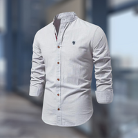 Florian | Herren Casual Stehkragenhemd – Grau