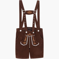 Kniebund Trachtenhose mit Hosenträgern für Herren - Oktoberfest 2025 – Braun