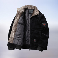 Yiestaya | Warm Winter-Fur Corduroy Jacket – Schwarz