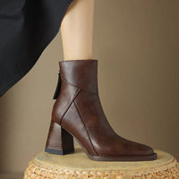 Prisca - Elegante Damenlederstiefel – Braun