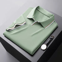 Reginald | Weiter Kragen Regular-Fit Poloshirt – Salbeigrün