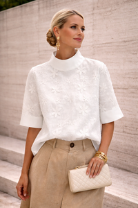 Victoria | Elegante Stehkragen Damenbluse – Standard