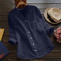 Andrea | Luftige elegante Bluse aus Baumwolle – Dunkelblau