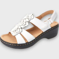 Brisella – Orthopädische Sandalen mit Keilabsatz – Weiß