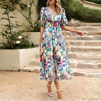 Lolly - Vintage-Kleid mit V-Ausschnitt – Gemischt