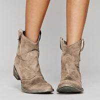 FIONA - WESTERN-STIEFELETTEN AUS VELOURSLEDER – Braun