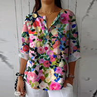 Selynra - Leichte florale Bluse – Rosa
