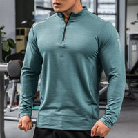 Texaro | Atmungsaktives Kompressionsshirt für Herren Langarm – Pullover - Grün