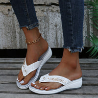 Amanda Clip Toe Sandalen | Moderne Sommer-Strand-Flip-Flops für den Sommer – Weiß