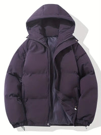 Unisex Winterjacke | Gepolsterte Steppjacke Mit Kapuze – Lila