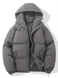 Unisex Winterjacke | Gepolsterte Steppjacke Mit Kapuze – Dunkelgrau