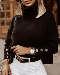 Sandra | Warmer pullover aus Baumwolle – Schwarz