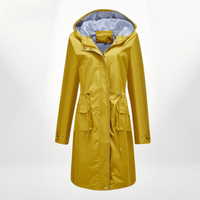 Angelika | Damen Klassisch Kordelzug Regenjacke – Gelb