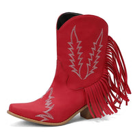 Western Cowboy Stiefeletten für Damen mit Komfort und Stil – Rot