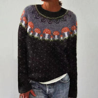 KNOPF-PILZ-PULLOVER | ELEGANTER STRICKSTIL – Schwarz