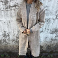 Eclair™ Mantel aus Gebürsteter Wolle mit Strukturiertem Revers und Klassischen Knöpfen / Zeitlose Eleganz, die mit Stil und Persönlichkeit Wärmt! – Camel