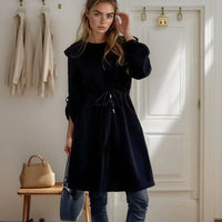 Nordlicht™-Mantel aus Geripptem Strick mit Verstellbarer Passform / Schicker Minimalismus, der Jedes Outfit Aufwertet! – Schwarz
