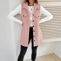 Aspen™-Weste aus hochwertigem Sherpa mit verlängertem Design / Stilvoller Komfort für kalte Tage! – Rosa