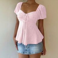 Fiorelle™ Bluse Mit Zartem Raffdetail und Leichtem Fall – Hellrosa