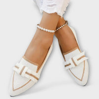 Mara | Elegante Knotenschuhe – Weiß