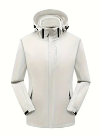 Ellistyn | Wasserdichte, winddichte Hardshell- und Fleece-Thermo-Innenjacke – Weiß