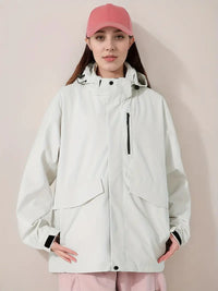 Ellithen | Winddichte, wasserdichte und schmutzabweisende Outdoor-Kletterjacke für Frauen – Weiß