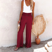 Stella - Hohe lockere Hose – Rot