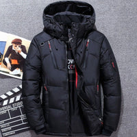 Winterjacke Damen Gefütterte Kapuzenjacke mit Reißverschlusstaschen für kalte Tage – Schwarz