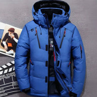 Winterjacke Damen Gefütterte Kapuzenjacke mit Reißverschlusstaschen für kalte Tage – Blau