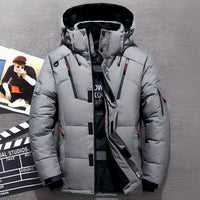 Winterjacke Damen Gefütterte Kapuzenjacke mit Reißverschlusstaschen für kalte Tage – Grau