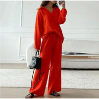 Nina - Elegantes Damen-Casual-Set – Orange