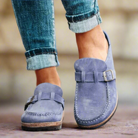 Pantoletten für Damen - Bequeme Clogs mit Korksohle für den Sommer – Lila