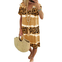 Irene - Leopard Sommerkleid – Gelb
