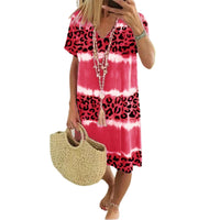 Irene - Leopard Sommerkleid – Rosa