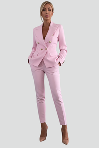 Johanna | Damen Lässig Blazer Anzug Set – Rosa