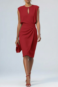 Damen Elegantes Midi Abendkleid – Rot