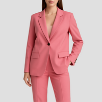 Damen Eleganter Sommer Taillierter Anzug – Rosa