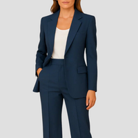 Damen Eleganter Sommer Taillierter Anzug – Marine