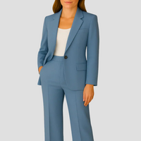 Damen Eleganter Sommer Taillierter Anzug – Blau