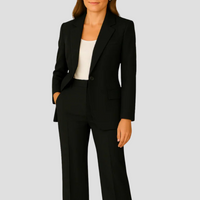 Damen Eleganter Sommer Taillierter Anzug – Schwarz