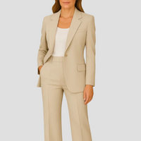 Damen Eleganter Sommer Taillierter Anzug – Beige