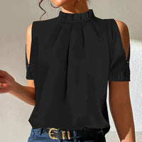 Elegante Damen Off-Shoulder Top mit Stretch-Komfort – Schwarz