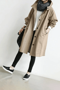 Damen Wasserdichte Funktions-Windjacke mit Kapuze – Khaki