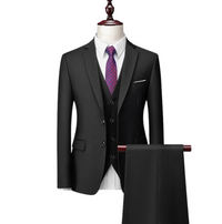 Eleganter Herren-Anzug für Business und Anlässe - Slim Fit – Schwarz