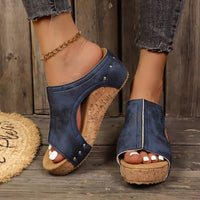 Elegante Damen Keilsandaletten – Blau