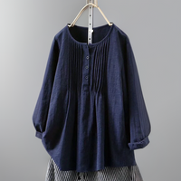 Elegante Damen Tunika mit Knopfleiste – Marine