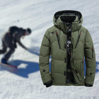 Herren Winterparka mit abnehmbarer Kapuze - Wasserdicht & Wärmend – Militärgrün