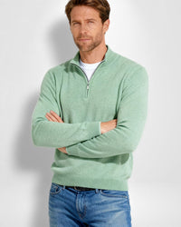 Pullover für Herren mit Zip-Kragen – Grün